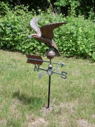 Antique Large Copper Eagle Weathervane Hand Crafted American Folk Art 7