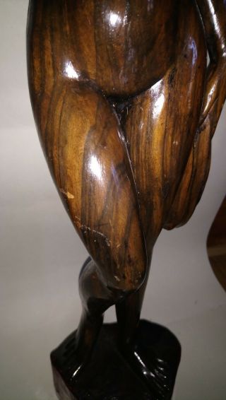Wood carved figurine Polynesian wood caved figure of naked woman Nude carving 6