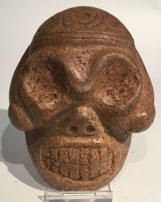 Taino Stone Skull - Like Head.  Precolumbian