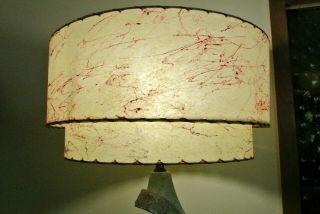 VTG Mid Century Modern Lamp w/ Two Tier Fiberglass Shade Table TV MCM AWESOME 3