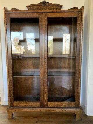 American Walnut Glass Door Bookcase 2