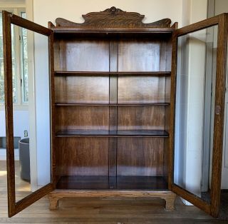 American Walnut Glass Door Bookcase 4