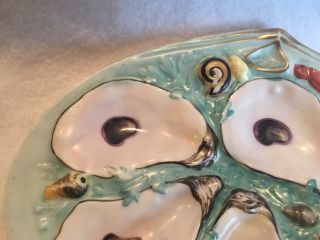 Antique Union Porcelain UPW Clam Shell Shape Oyster Plate 1 3