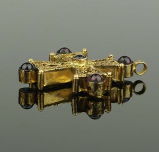 LOVELY ANCIENT BYZANTINE GOLD & GARNET CROSS CIRCA - 9th Century AD 032 3