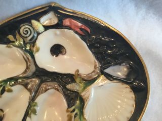 Antique Union Porcelain UPW Clam Shell Shape Oyster Plate 3 5