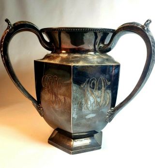 Rare 1895 Gorham Large Three - Handled Trophey Vase Sterling Silver