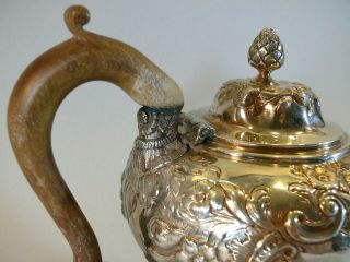 Antique George III English Sterling Silver Georgian Teapot ca.  1810 London Marks 3