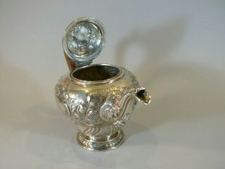 Antique George III English Sterling Silver Georgian Teapot ca.  1810 London Marks 4