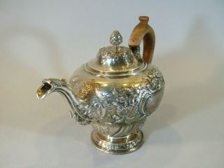 Antique George III English Sterling Silver Georgian Teapot ca.  1810 London Marks 5