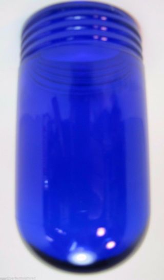 Old Cobalt Blue Glass Industrial Explosion Proof Color Light Lamp Shade Screw On