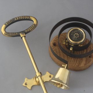 Brass Front Door Bell Pull & Bell 4