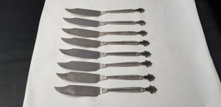 Georg Jensen Acanthus Solid Sterling Fish Knives 8 1/4 "