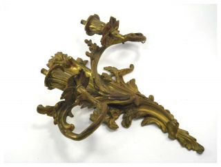 Antique 19th century French Rococo gilt bronze ormolu two sconce wall light 7