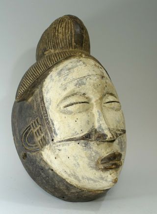 Rare Antique Carved Wood Mpongwé African Tribal Mask From Gabon | Myènè | Bantu