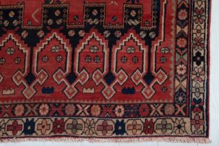 5.  74x4.  4ft.  Antique Hand - Knotted Persian Tribal Area Rug,  Red Vintage Boho Rug 3