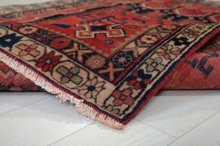 5.  74x4.  4ft.  Antique Hand - Knotted Persian Tribal Area Rug,  Red Vintage Boho Rug 9