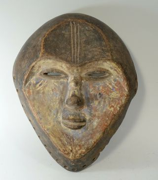 Rare Antique 19th Century Carved Wood Vuvi African Tribal Mask From Gabon