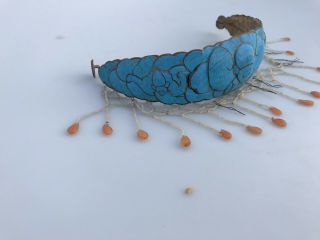 Antique Chinese Kingfisher Feather Hair Ornament 3