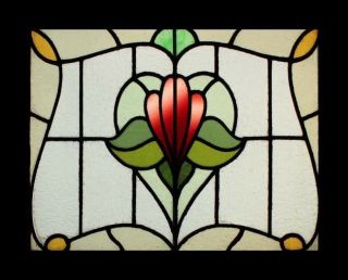 Art Nouveau Floral Antique English Stained Glass Window Stunning