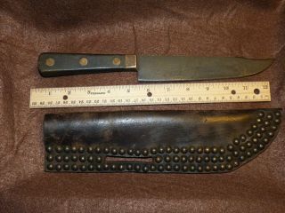 Mid 1800 Hudson ' s Bay Company Trade Knife & Tacked Sheath Northern Plains Indian 3