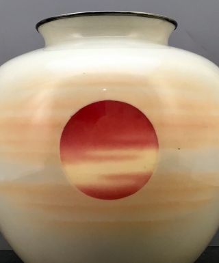 Japanese Meiji Wireless Cloisonne Vase - Sun & Clouds,  Attrib.  To Gonda Hirosuke