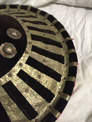 Shield War Shield ? Vintage Metal And Cloth / 16” Wide 6” Deep 6