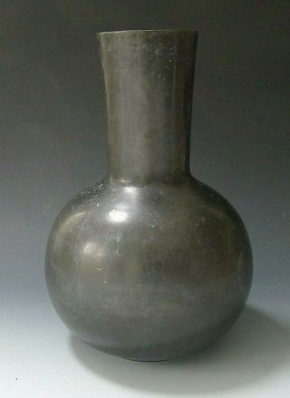 Antique Chinese Bronze Vase Hu Bottle Shape Vase - 19th Century? Some Provenance