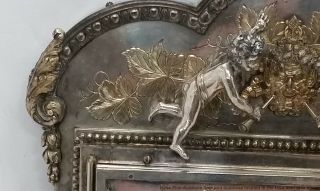 1890s 3D Cherub Putti Art Nouveau Boudoir Vanity Mirror Heavy Silverplate 5