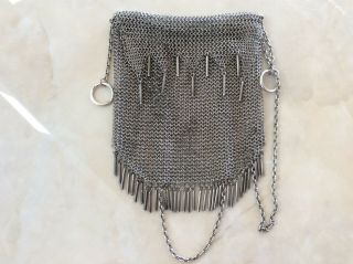 Russian Antique Purse Ladies Bag Reticule Silver 84 - КФ.  347.  8 GR 5