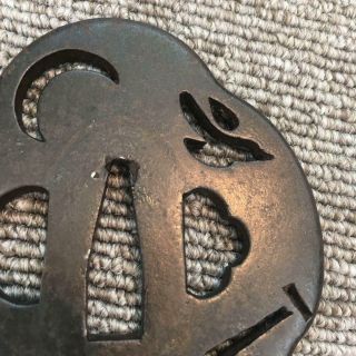 Moon Swallow 8.  19 cm Japanese Tsuba Samurai Katana Sword Guard Antique Rare A0 6