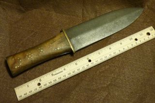 Vintage Plains Indian Dagger Knife Forged Blade Hb Marked 1800 