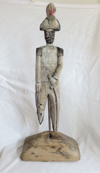 Vintage Carved Wood Revolutionary Soldier - American Folk Art