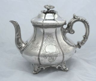 Victorian Solid Silver Teapot London 1857 William Smily 745g