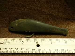 1800 ' s Eskimo or Inuit Indian Fishing Lure Copper Hook Patina 2