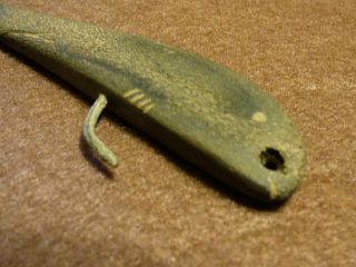 1800 ' s Eskimo or Inuit Indian Fishing Lure Copper Hook Patina 6