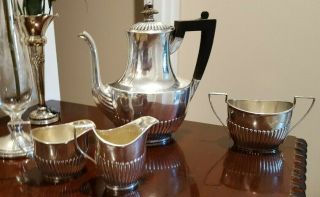 Sterling Silver Gorham A3180 1 7/8 Pint Coffee/tea Pot With Sugar And Creamers