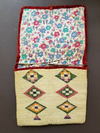 NEZ PERCE CA.  1920 - 1930 ' s CORN HUSK BAG 2 - SIDED DESIGN 2