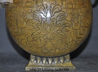 Marked Old Chinese Dynasty Vintage Heavy Bronze Elephant zun jar Vase pot Bottle 4