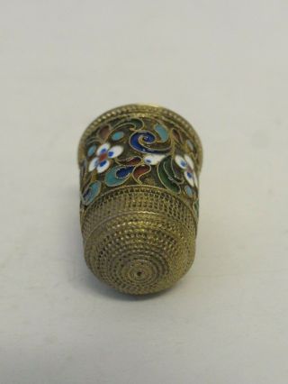 Antique Russian 84 silver cloisonne enamel thimble,  D.  Nikolayev 7