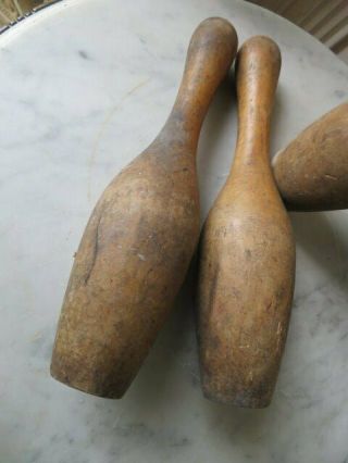 6 Old Vintage WOOD Arcade GAME BOWLING PINS for Home Decor GREAT LOOK 5