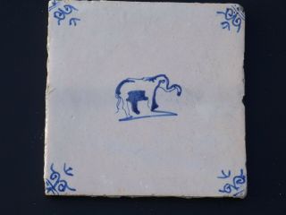 Delft Blue Tile Elephant 17th Century