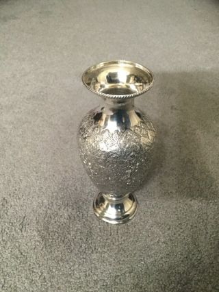 Persian 84 Solid Silver Islamic Engraved Vase 2