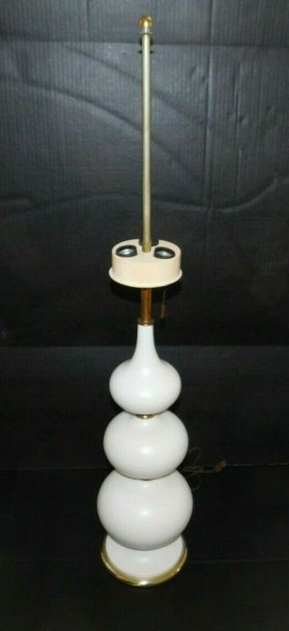 Vtg Gerald Thurston For Lightolier White Gourd Lamp Mid Century Modern Light