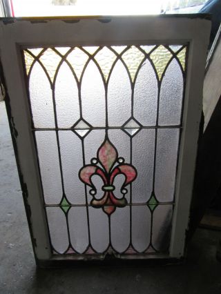 ANTIQUE STAINED GLASS WINDOWS TOP AND BOTTOM SET ARCHITECTURAL SALVAGE 12