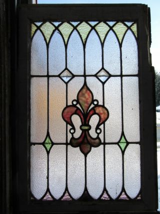 ANTIQUE STAINED GLASS WINDOWS TOP AND BOTTOM SET ARCHITECTURAL SALVAGE 3