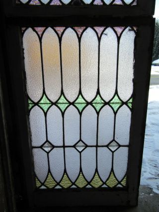 ANTIQUE STAINED GLASS WINDOWS TOP AND BOTTOM SET ARCHITECTURAL SALVAGE 4