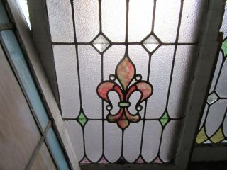 ANTIQUE STAINED GLASS WINDOWS TOP AND BOTTOM SET ARCHITECTURAL SALVAGE 6