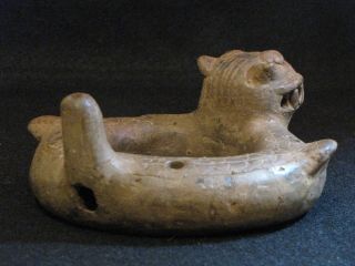 Pre Columbian,  Pottery,  Costa Rican,  Snake Ocarina,  L.  Post Class 1200 1500 AD 5