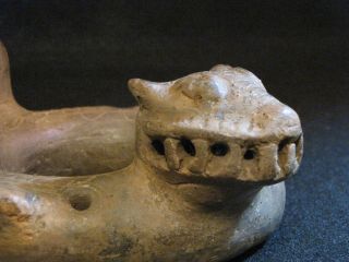 Pre Columbian,  Pottery,  Costa Rican,  Snake Ocarina,  L.  Post Class 1200 1500 AD 7
