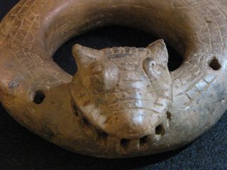 Pre Columbian,  Pottery,  Costa Rican,  Snake Ocarina,  L.  Post Class 1200 1500 AD 8